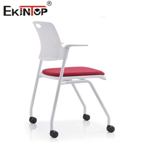 Quality Foldable Training Chair With Casters Plastic Backrest Iron Frame for sale