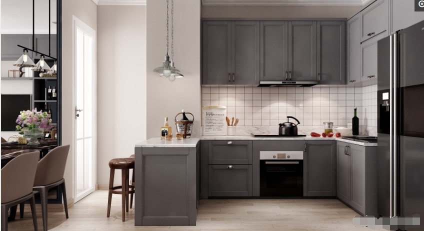 20mm Oak Modern Modular Kitchen Cabinets Muebles Cocina For Villa Use