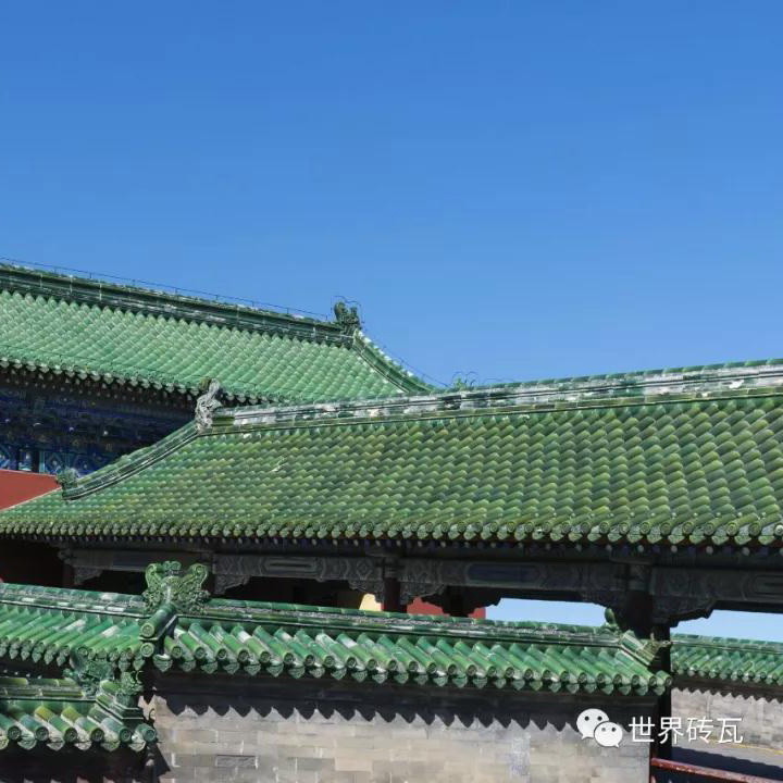 Pagoda Green Chinese Glazed Roof Tiles Buddhist Temple 220mm 200mm