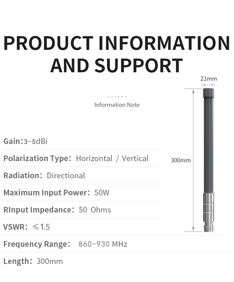 3dbi 5.8dbi 8dbi 10dbi 12dbi Lora Antenna for Frequency Range MHz 860--930MHZ in Grey