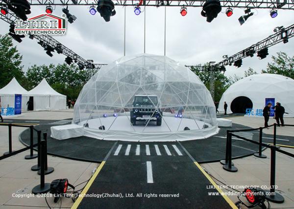 100sqm Steel Frame Geodesic Dome Tents With Interior Decoration For Exhibition