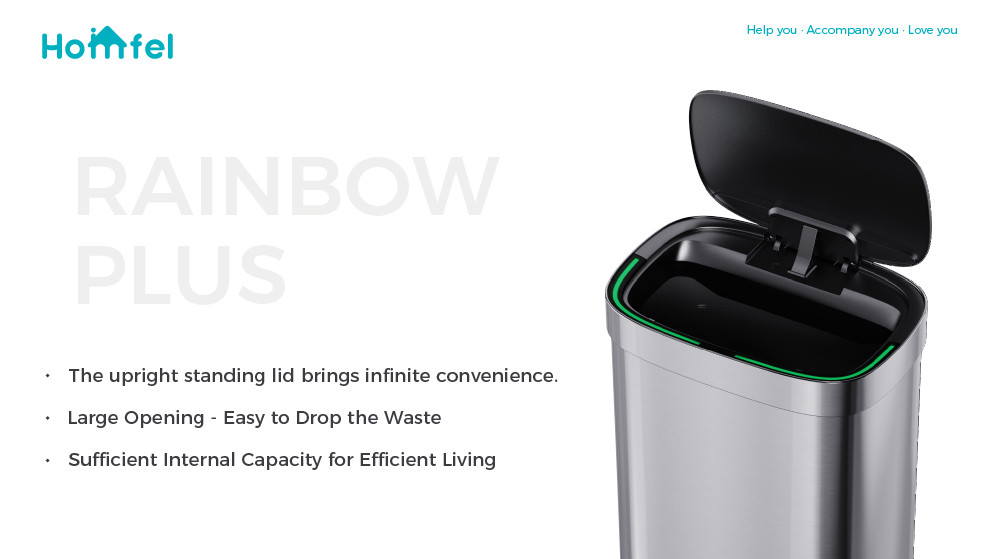 Home Stainless Steel Garbage Bin with Automatic Sensor and Batteries Required Customized Smart Trash Bin
