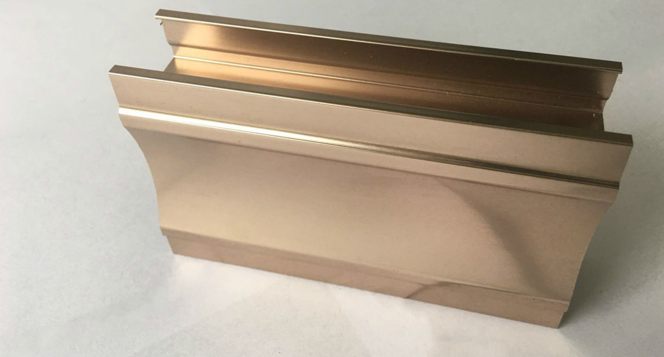 Anti - scratch Rose Gold Polished Aluminium Profile For Door And Window