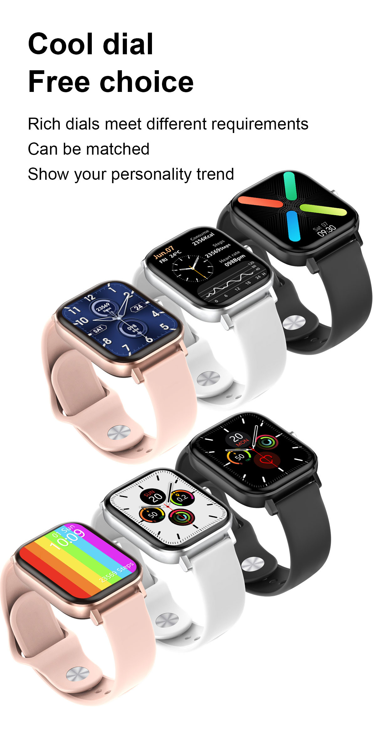 1.75 Inch Fitness Tracker W26M Bte Call Ip68 Sports Smart Watch