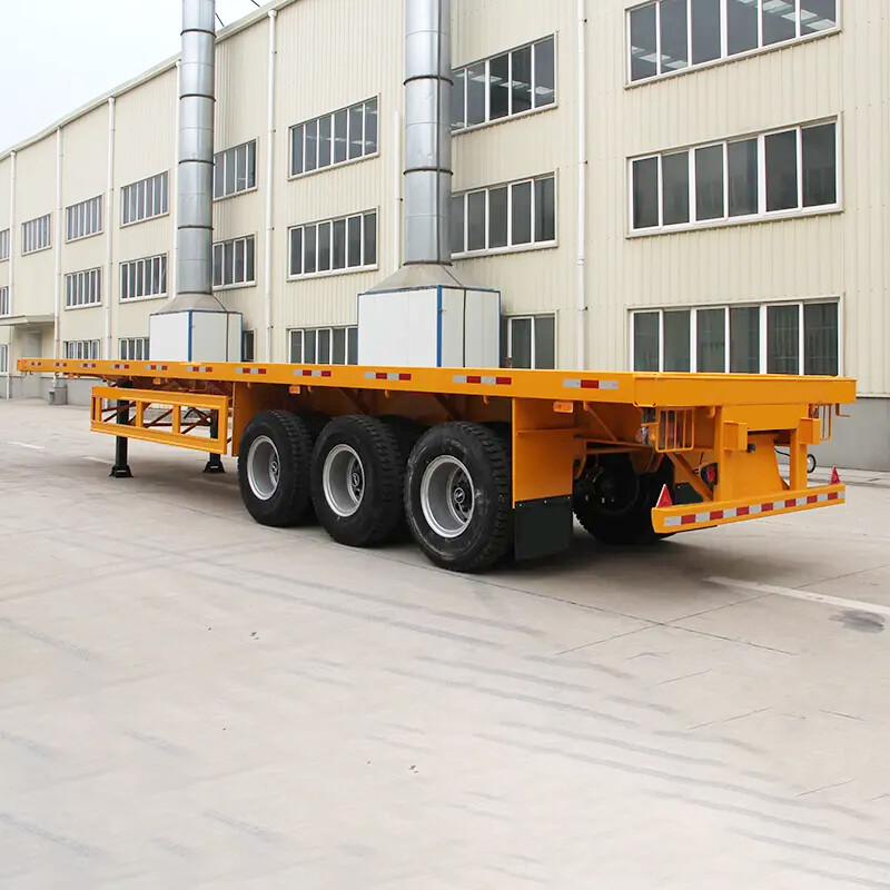 Customized 1240*2480*1600mm 3 axles 60T carry 20ft\40ft container bagged cement and the other kind of bulk cargo Flatbed Trailer
