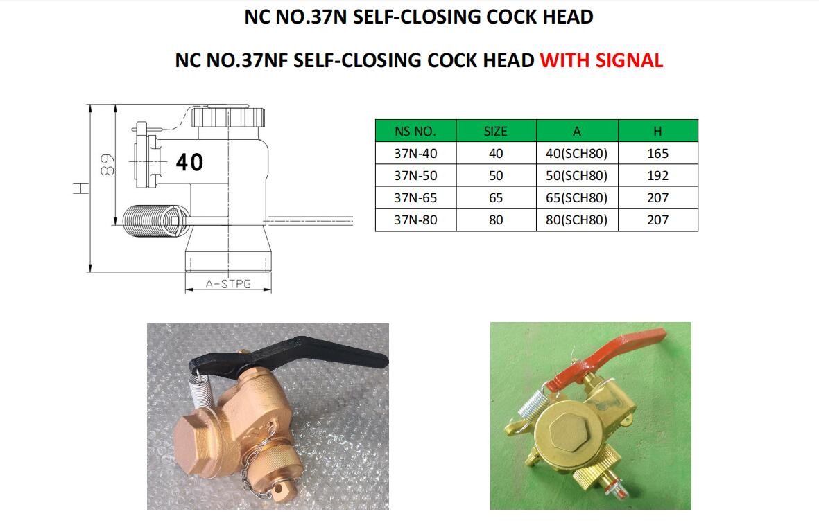 Brass or Bronze Self Closing Cock Head with Pedal Type for Oil Tank from Yangzhou Feihang