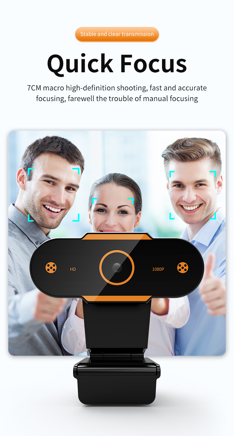 Autofocus Privacy Cover 2 Mega FHD Webcam Mini Stream Live Meeting