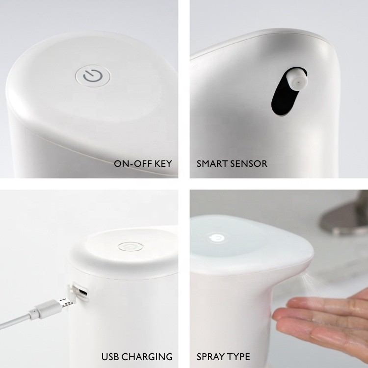 13.5oz Alcohol Mist Spray Dispenser Countertop USB Automatic Disinfectant