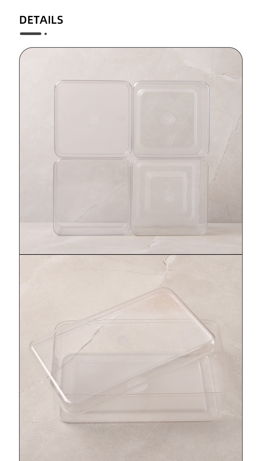 Transparent PET Square Plastic Storage Jars 660Ml Plastic Food Container With Lids