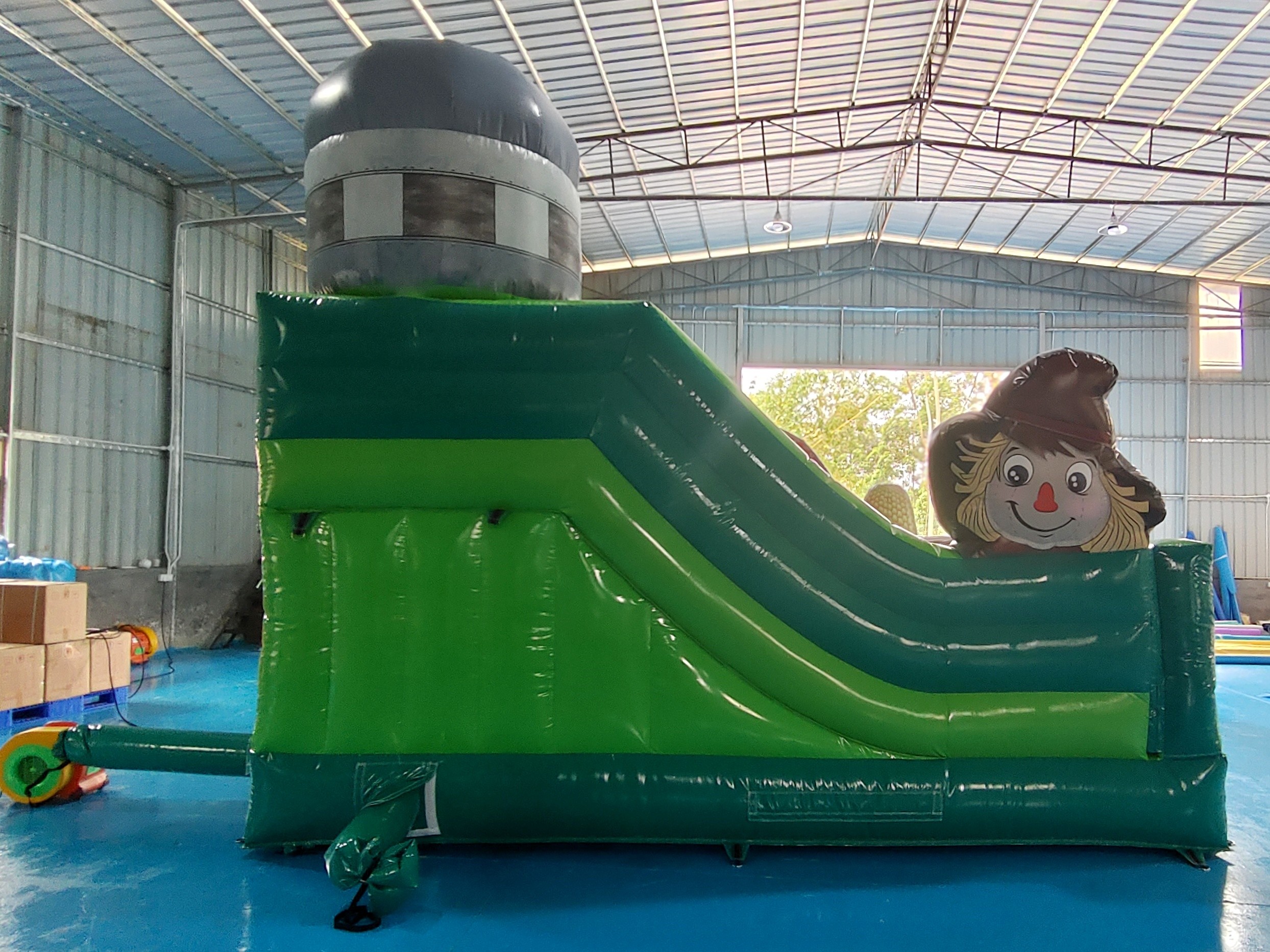 Digital Printing Inflatable Combo Funny Infant Playground Corn Farm Theme Inflatable Bouncy House With Slide For Kids