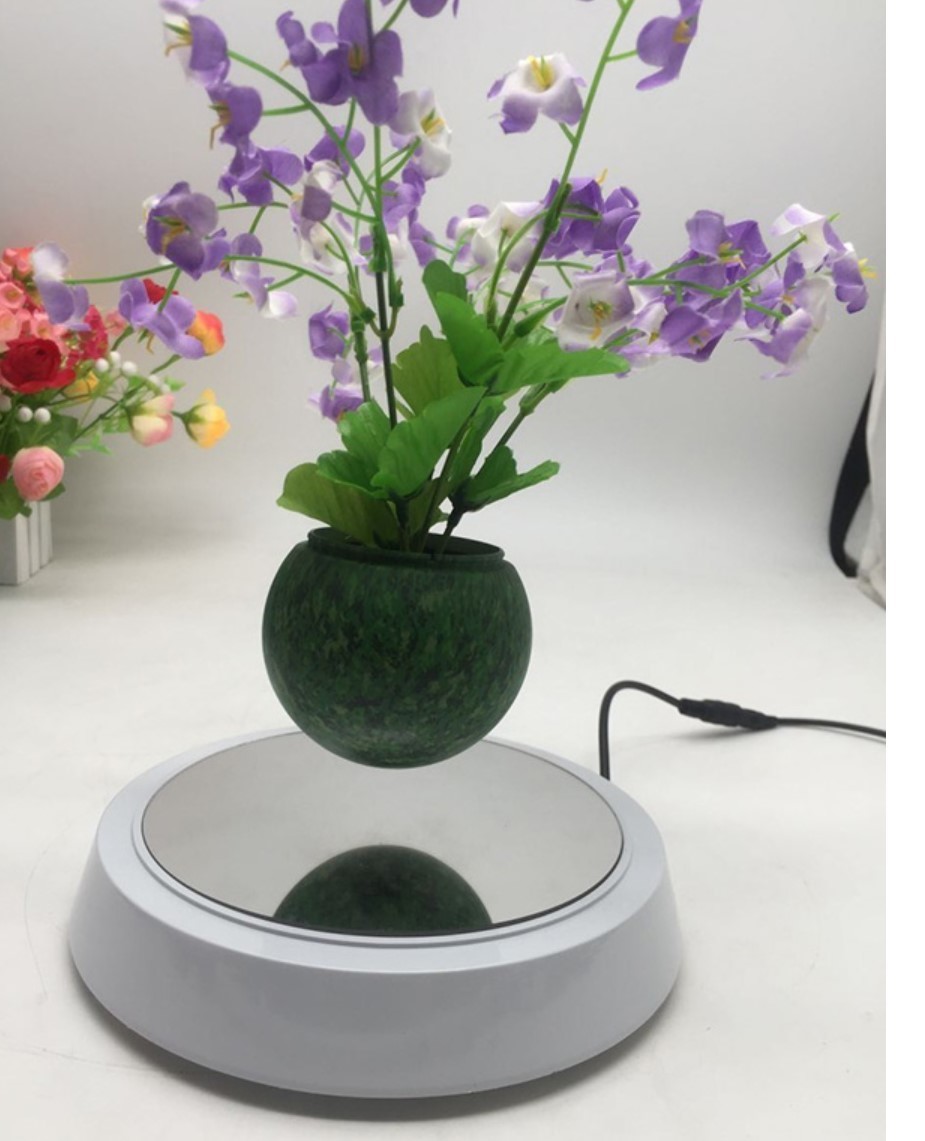 Factory manufacture magnetic levitation floating air bonsai plant flower potted for desk