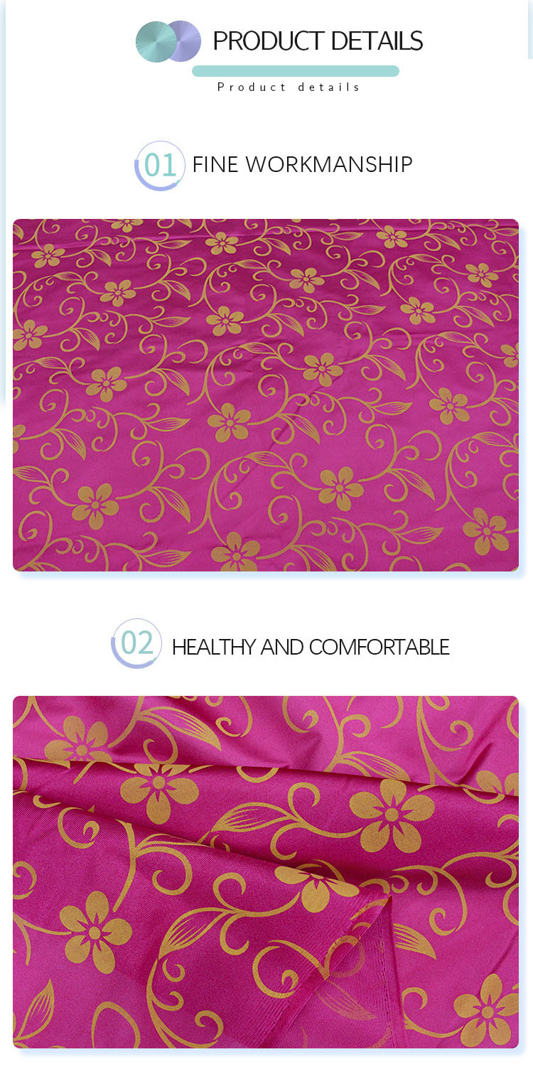 Custom Design Hot Selling 2022 New Warp Knitted Printed Mattress Fabric Gold Powder Cloth