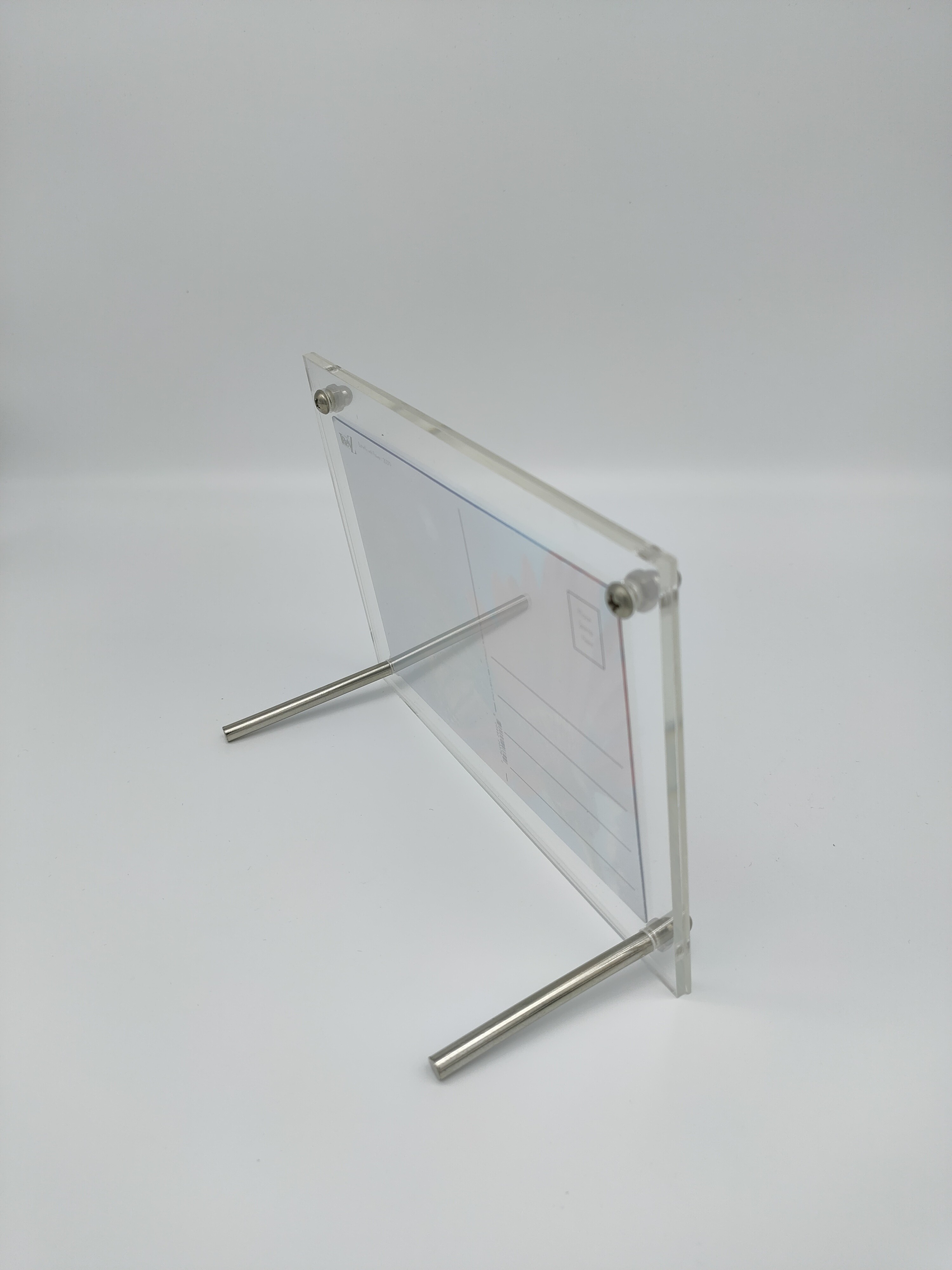ODM Acrylic Photo Display Stands , Square Clear Photo Frame Stand