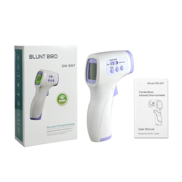 Forehead Ear Face Recognition Thermometer Non Contact DC 3V AAA Batteries Power
