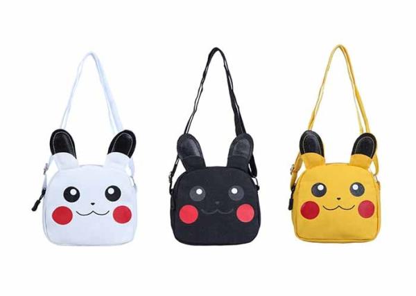Kids crossbody girls cute canvas bag Pikachu shape animal cartoon customs logo