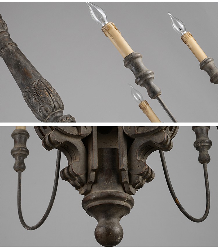 Popular Reclaimed Wood Chandelier Lamp (WH-CI-28)