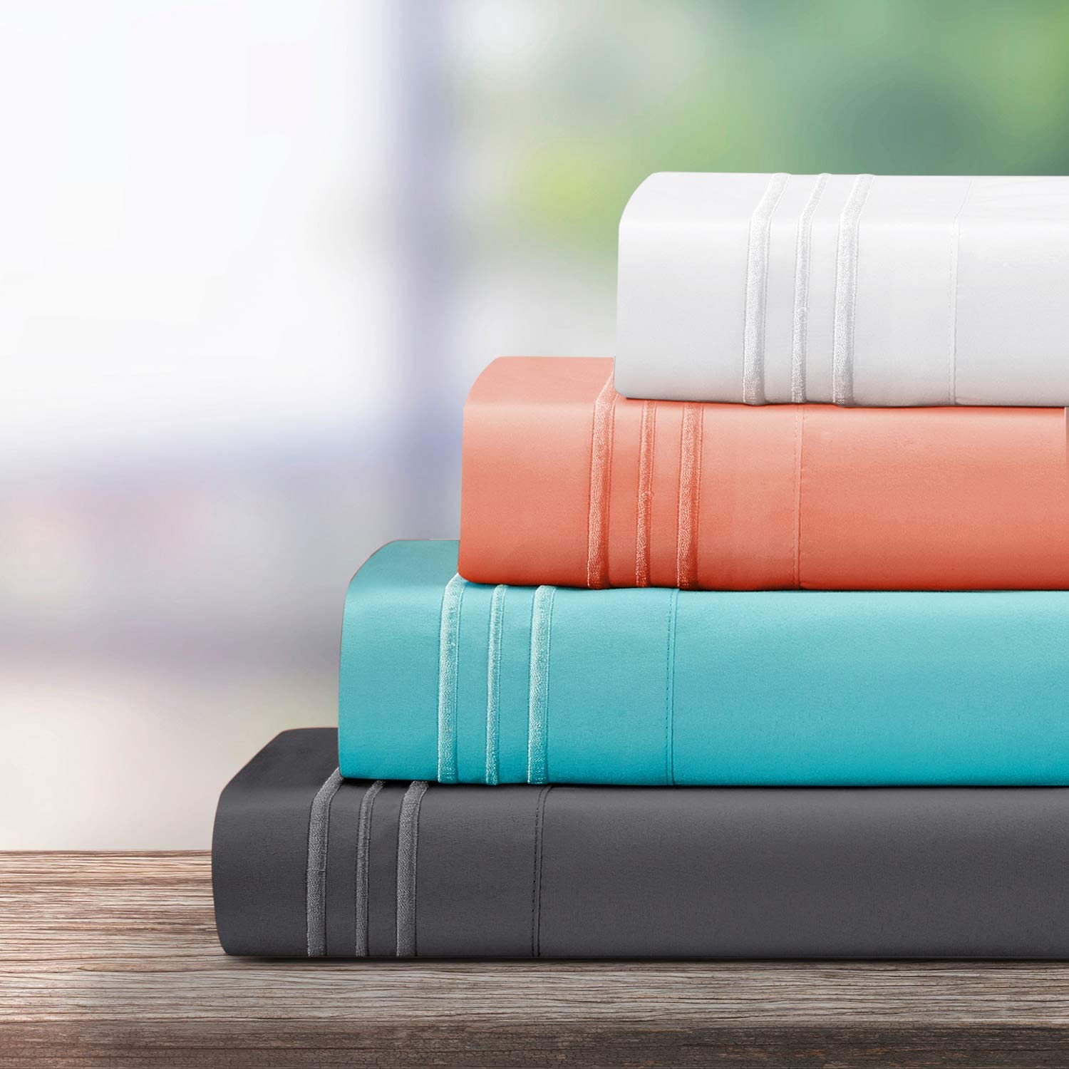 Microfiber Embroidered Sheets Set for 16" DEEP Pocket Mattress 3/4pcs is customized YES