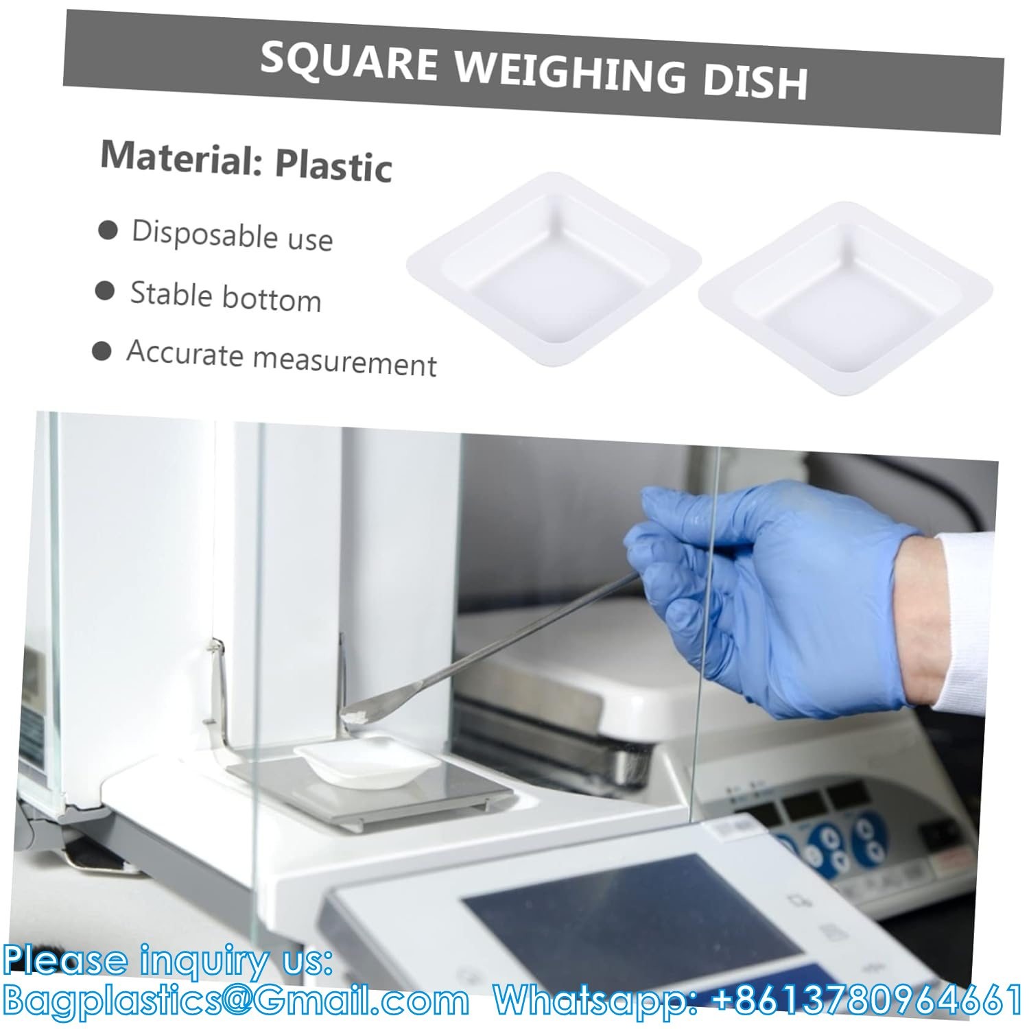 Weighing Pan Plates Disposable Square Tray Plastic Pallet Small Weigh Boats Chemistry Powder Scale White Anti-Static