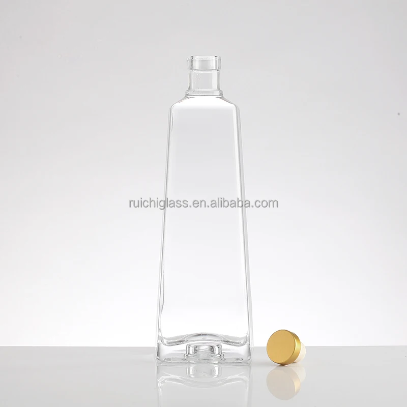 500ml 750ml Shaped Liquor Bottle with Cork Made of Super Flint Glass Material