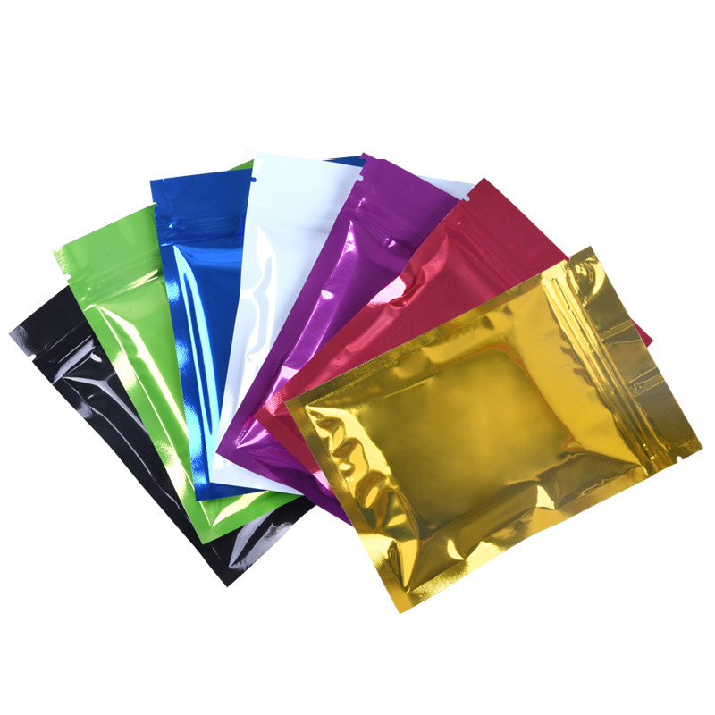 Colorful Small Aluminized Foil Zipper Resealable Packaging Bag For Food And Snack