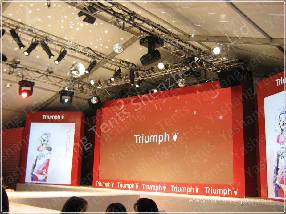 20X20M Red Fabric Cover Outside Event Tent For Exhibition , Outdoor Trade Show Tent Displays