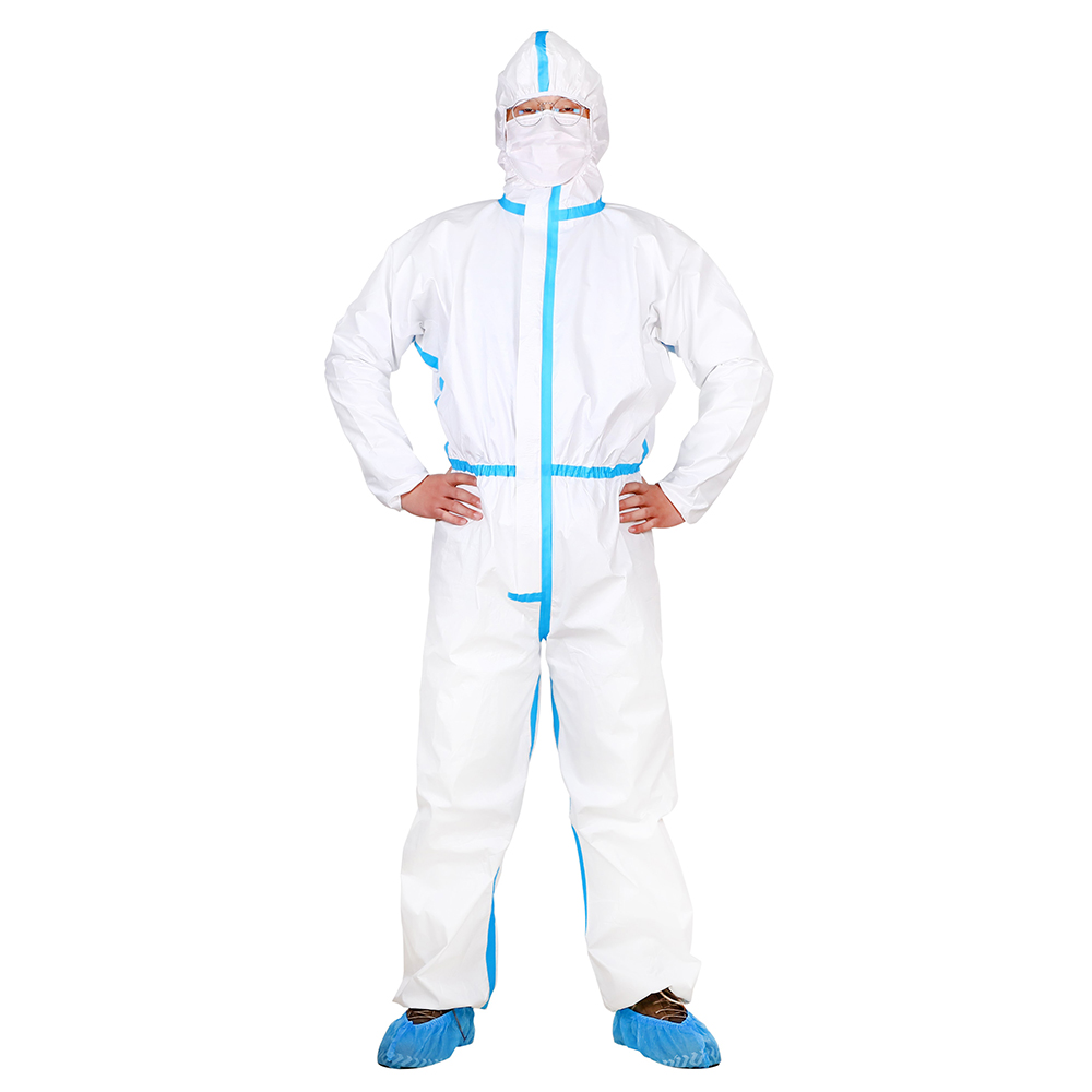 CE PPE EN14605 Type 4 Disposable Coveralls Breathable Hooded Coverall Suit