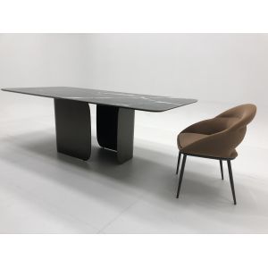 Luxury Home Use Dining Room Furniture Set Metal Legs Marble Top Rectangle Dining