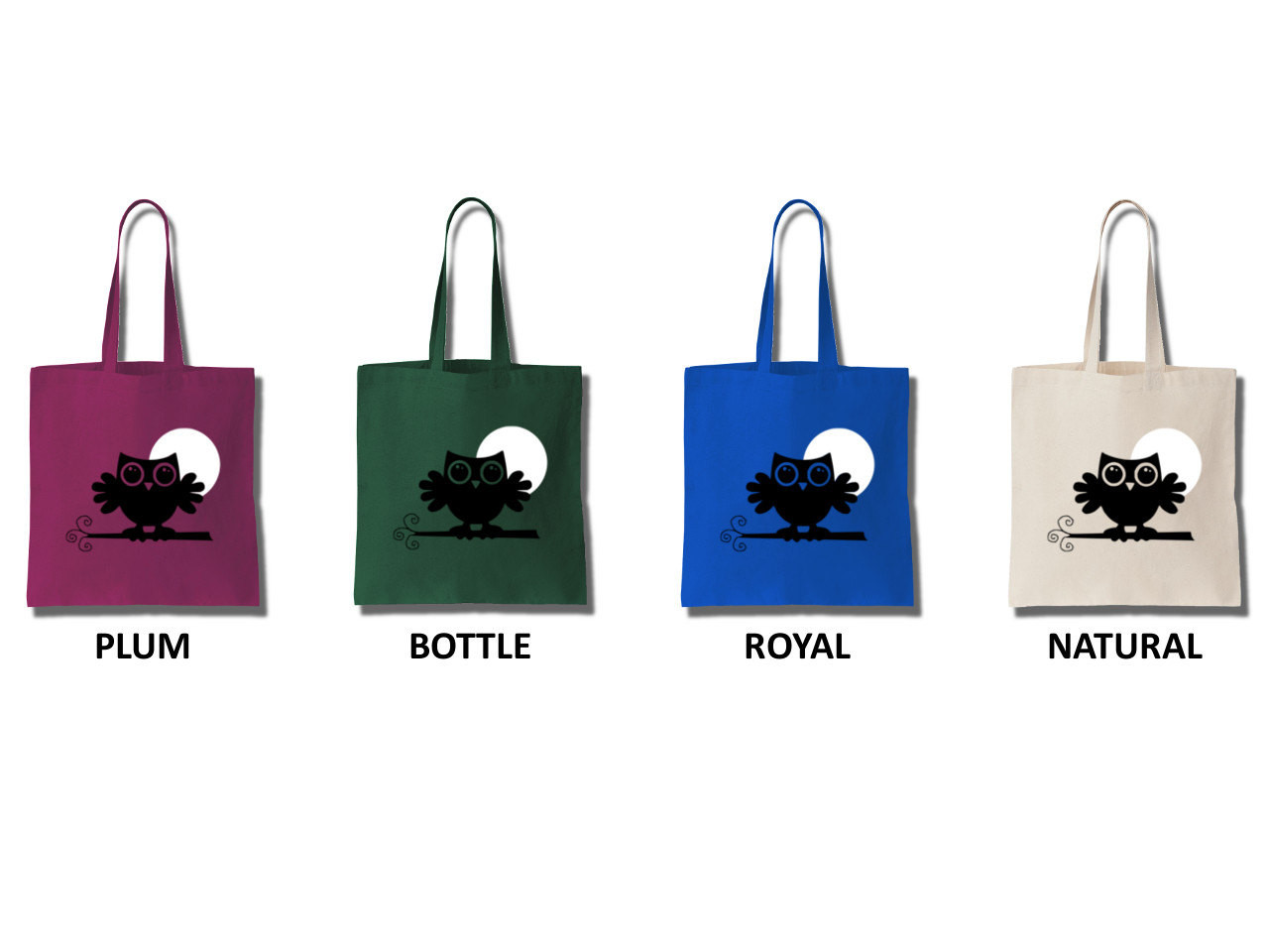 Cotton Tote Bag Women An Owl in the Moonlighteww