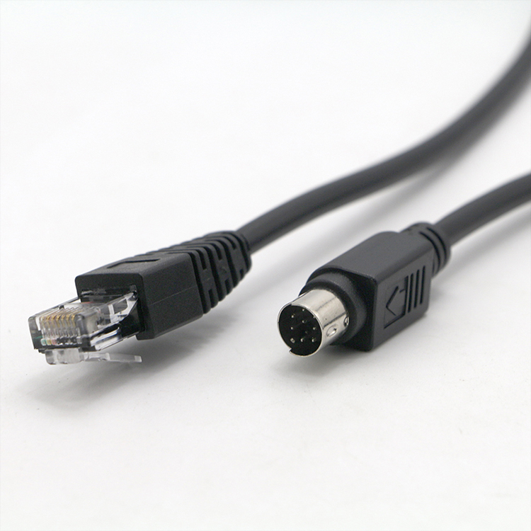 Custom Male to Male RJ45 to 8 Pin Mini Din Connector Cable