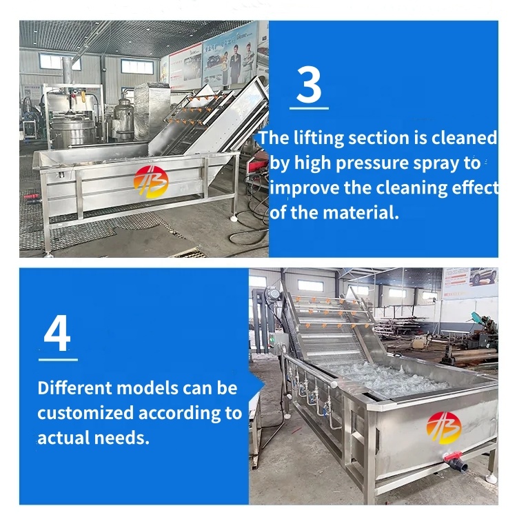 Industrial Food Vegetable Washing Machine with 600 KG Capacity and Air Bubble System