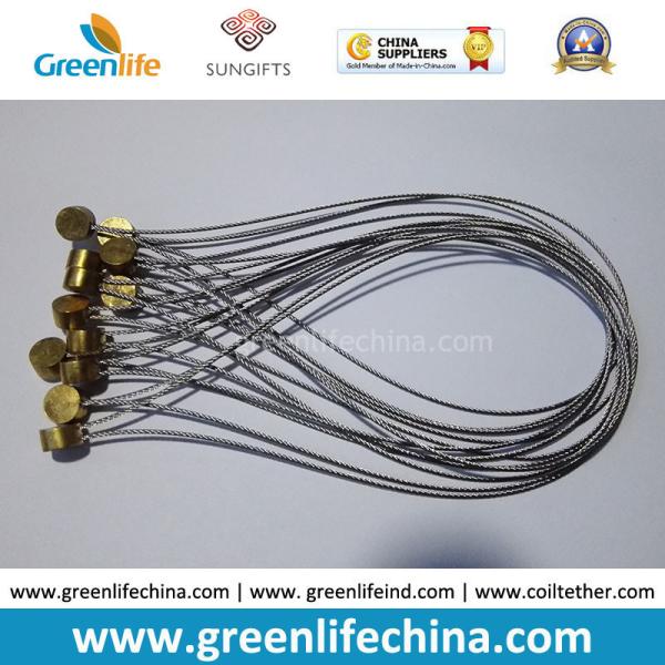 Stainless Steel Wire Loop 15cm Length w/Clear Plastic Coated & Copper Cylinder