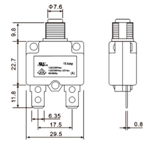15A HCET 88/98 Bimetallic Thermal Overload Protector Mechanical Over Current Switch