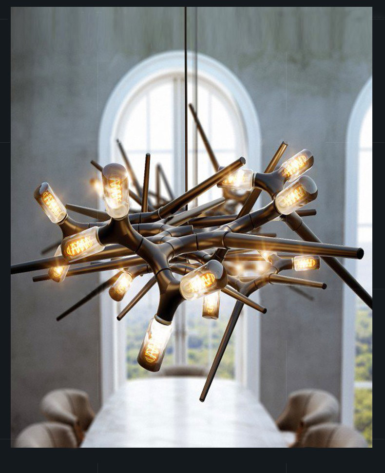 Postmodern Thorn Designer Chandeliers Creative Living Room Villa black chandelier(WH-MI-412)
