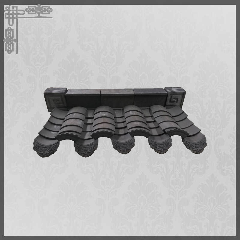 Pagoda Gardens Chinese Clay Roof Tiles Matt Bent Tea House Black Grey