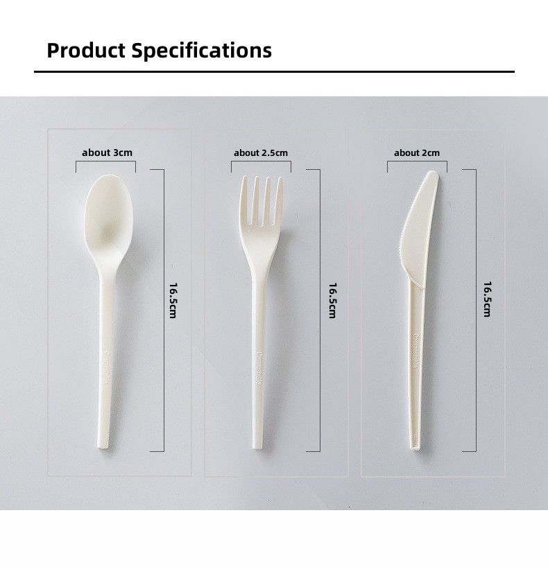 Disposable CPLA Fork Spoon Knife Plastic Cutlery Set With Napkin