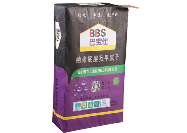 Industrial Usage Pasted Valve Bags Flat Bottom Anti Slip Or Plain Surface