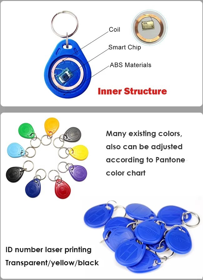 Smart Keychain ABS Plastic NFC Keyfobs RFID Key Tags For Door Access