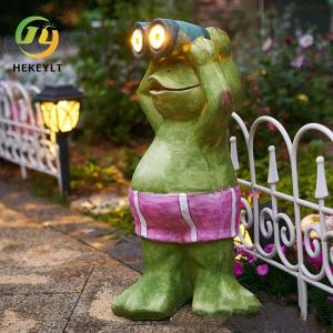 China Solar Frog Light Outdoor Resin Animal Decoration Resin Crafts Garden Yard Garden Landscape Decorative Lights on sale