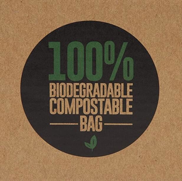 100% Environment Friendly Compostable Cornstarch Garbage Bags, GUARANTEED LOWEST PRICE! Eco-Friendly Plastic Bag, 100 %