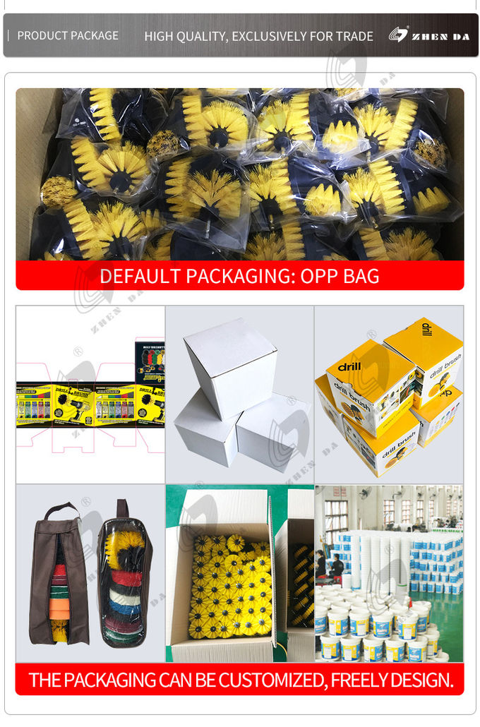 4pcs Drill Brush Set Drill Powered Extrusion Molding Cleaning
