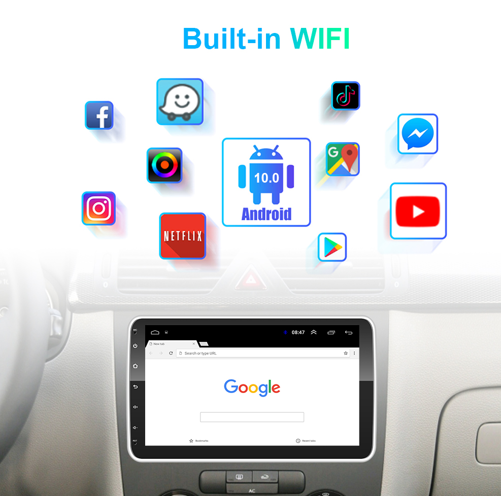 10.1 inch Big IPS Screen Car Multimedia Player with Rotatable Display and GPS Stereo