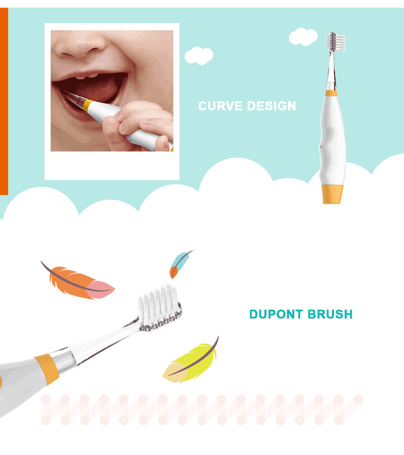 Kids IPX7 Oral Care Electric Toothbrush Battery Powered With Dupont Nylon Bristle