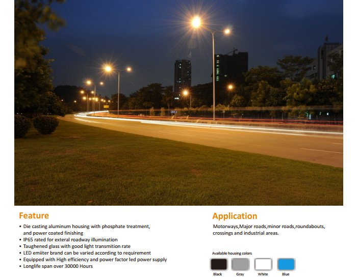 Aluminum Outdoor Lighting Led Street Light Fixtures for Park Cob 40W 5 Years Warranty