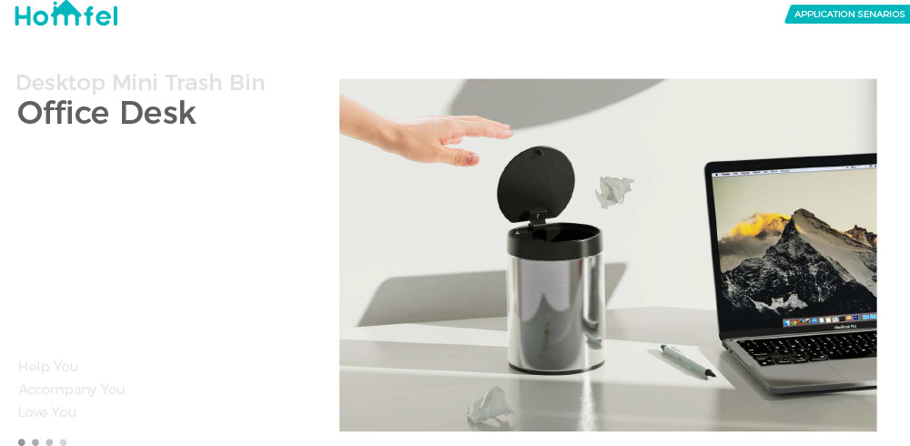 OEM Office Touch Garbage Can Waste Bin 3L Desktop Mini Stainless Steel