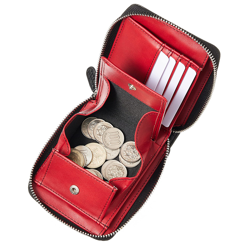 Multi-Card Pocket RFID Blocking Men's Wallet Fully Enclosed Zipper Real Cow Leather