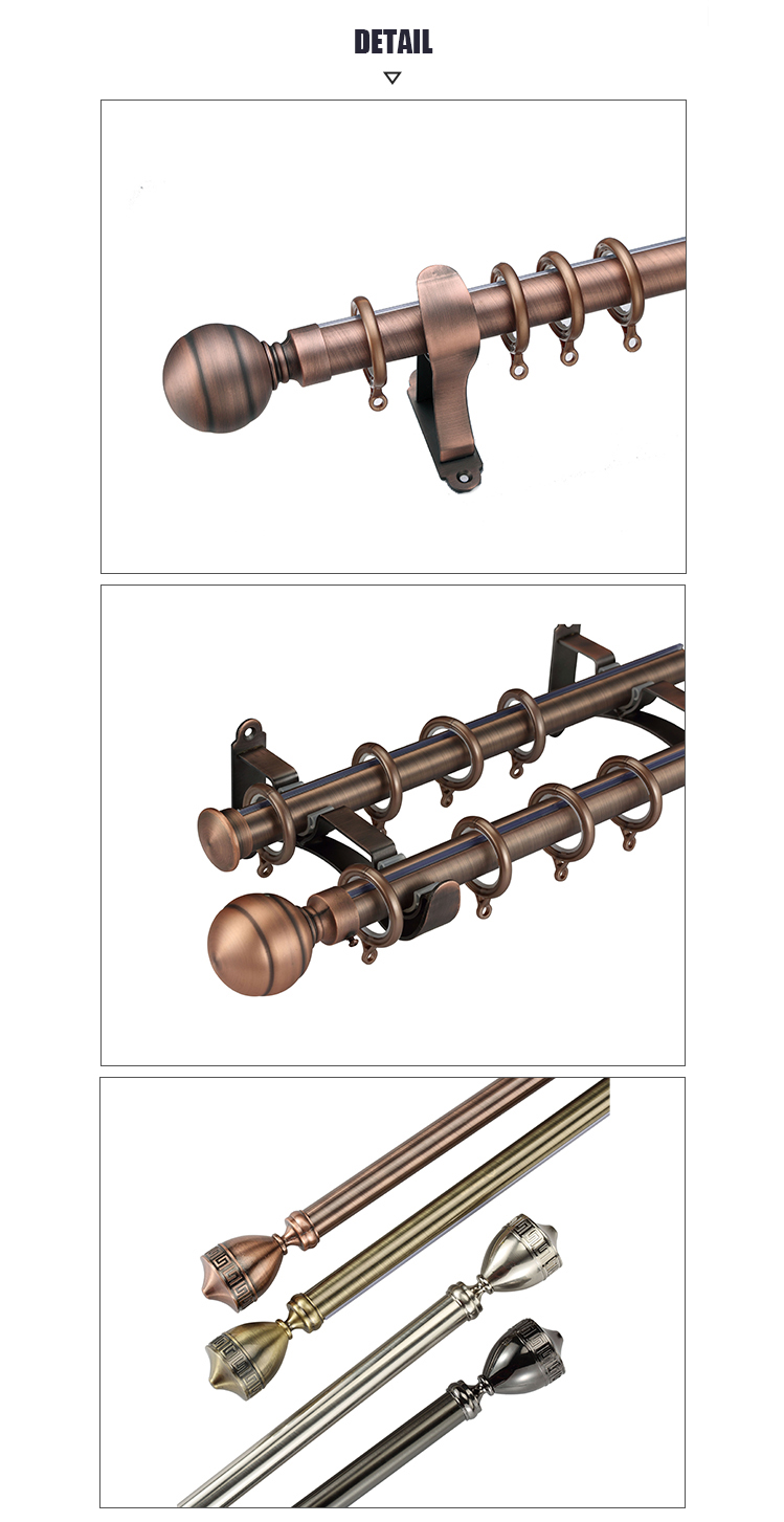 Electroplating Bronze Curtain Pipe Rod Stainless Steel Material For Home Decoration
