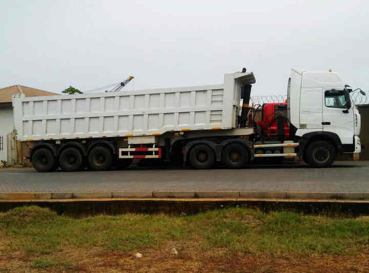 29.32 CBM bulk heavy duty tipper trailer for Ghana Market