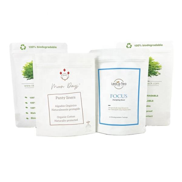 Custom Logo Eco Friendly White Kraft Paper Mango Powder Nuts Pet Food Biodegrada