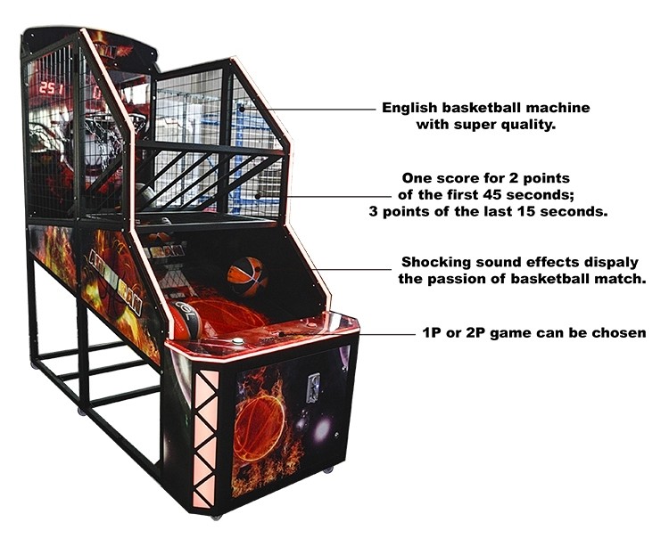 Fancy Shooting Street Basketball Arcade Game Machine Orange Green Blue Color