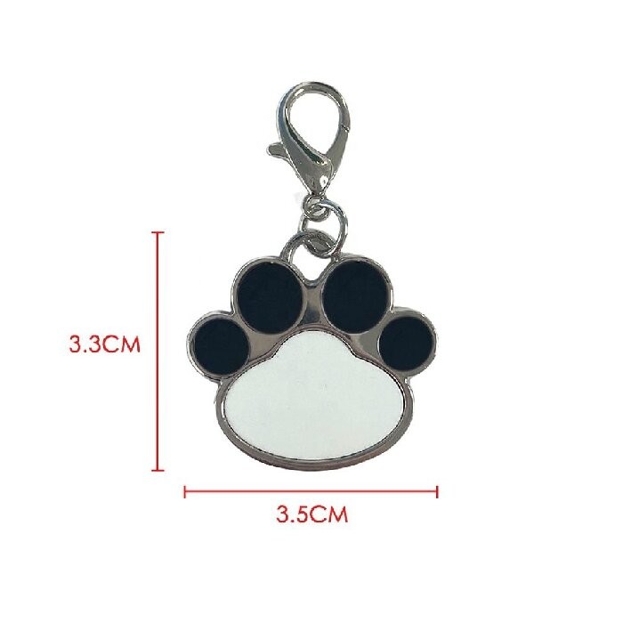 Paw Shape Sublimation Dog Tag Blanks For Photos Printing Customized Pet Tags